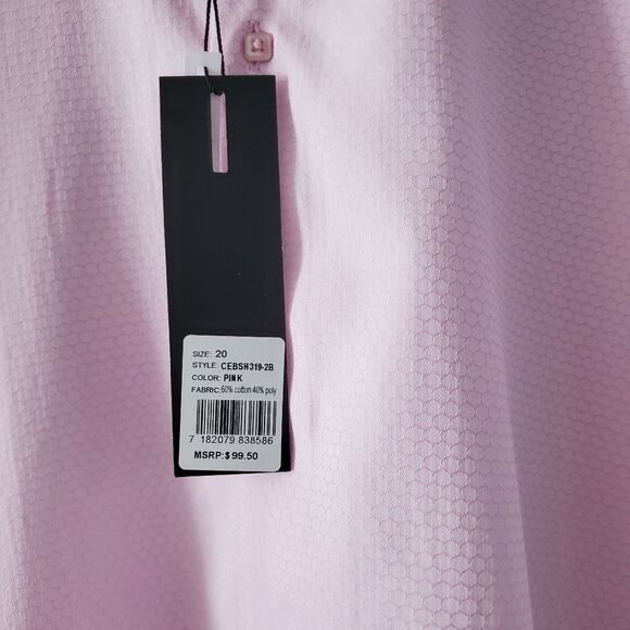 Elie Balleh Collection Modern Fit Pink Button-down Dress Shirt Size 20 - Picture 4 of 9